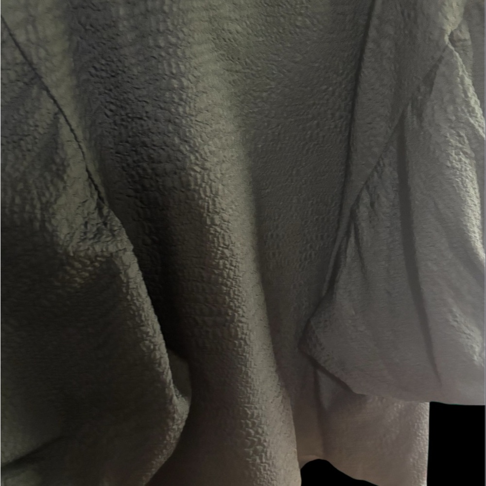 Textured Black Puff Sleeve Top with high/low one size fits all. - Picture 2 of 6